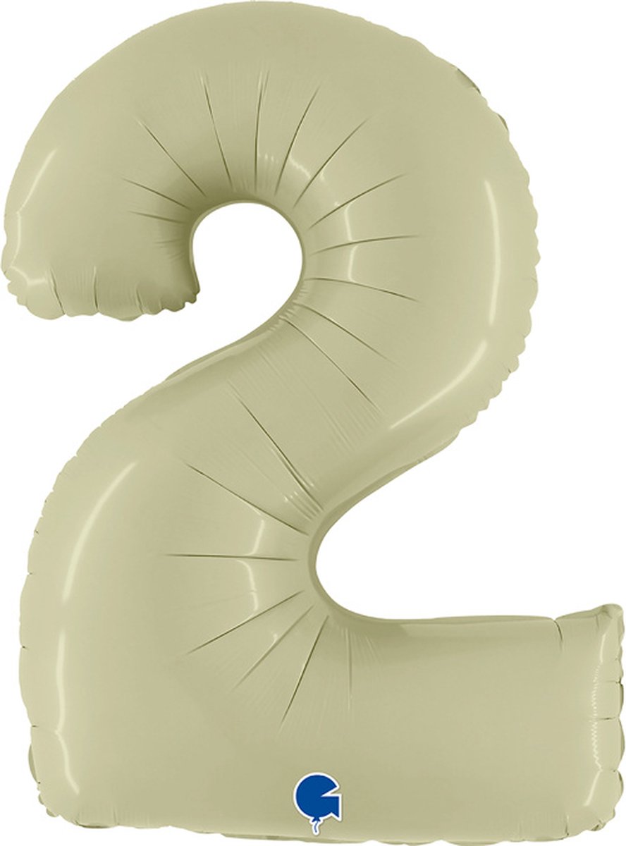 Cijferballon XXL | 2 olijfgroen - Ballon